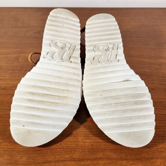 Paul Green Shoes Womens Size 7.5 UK  10 US Open Toe Leather Tan Sandal *FLAWS* - Picture 9 of 16